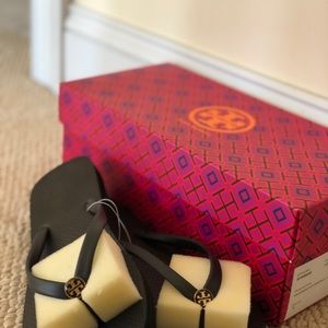 Black Tory Burch Flip Flops